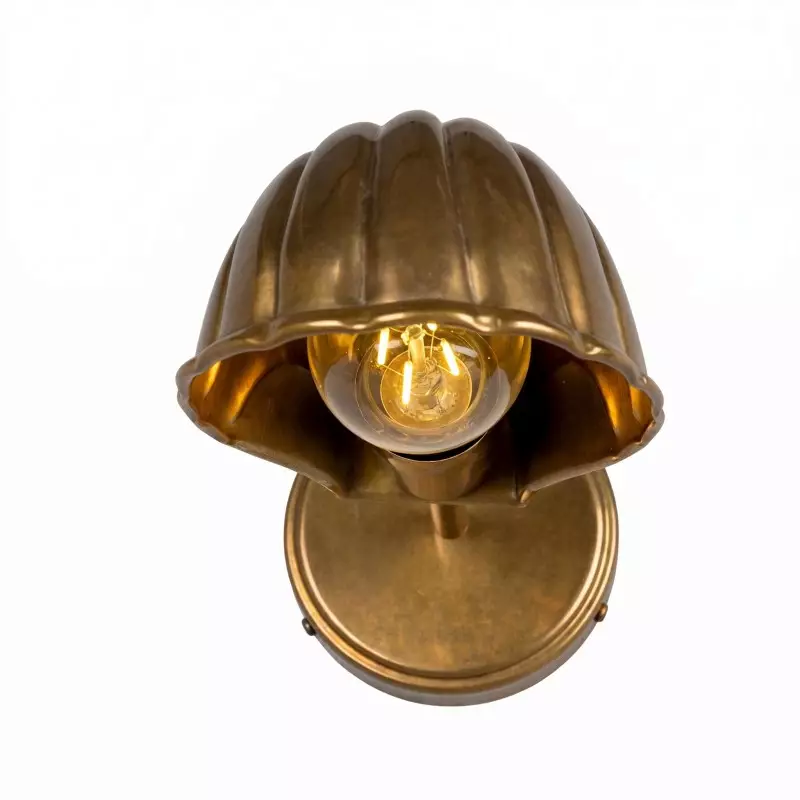 Jericho Antique Brass Adjustable Shell Wall Sconce