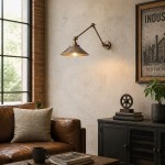 Galilea Industrial Brass Adjustable Wall Lamp