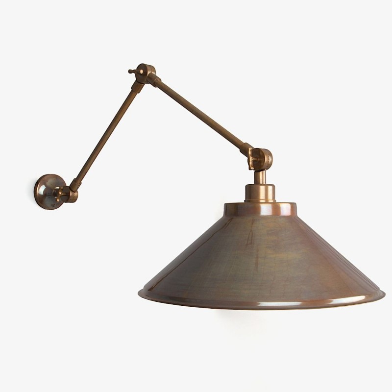 Galilea Industrial Brass Adjustable Wall Lamp