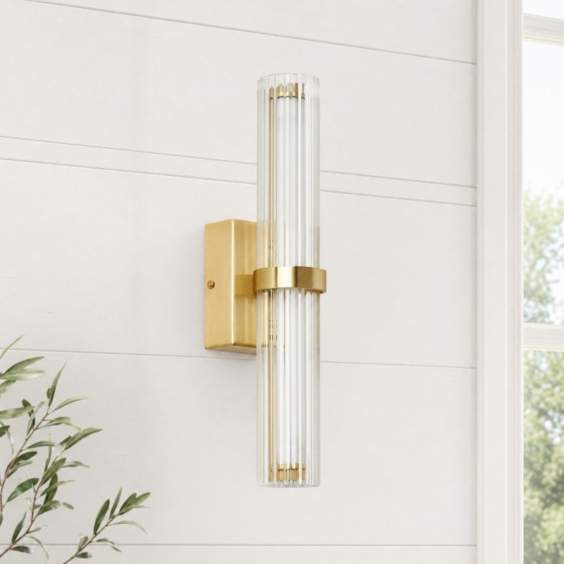 Saelin Modern LED Tube Glass Wall Sconce