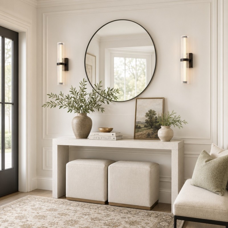 Saelin Modern LED Tube Glass Wall Sconce