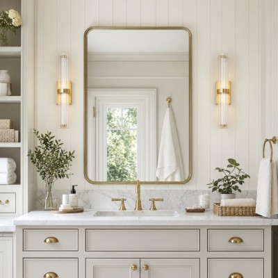 Saelin Farmhouse LED Tube Glass Wall Sconce
