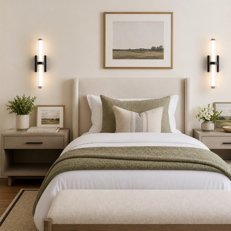 Saelin Modern LED Tube Glass Wall Sconce