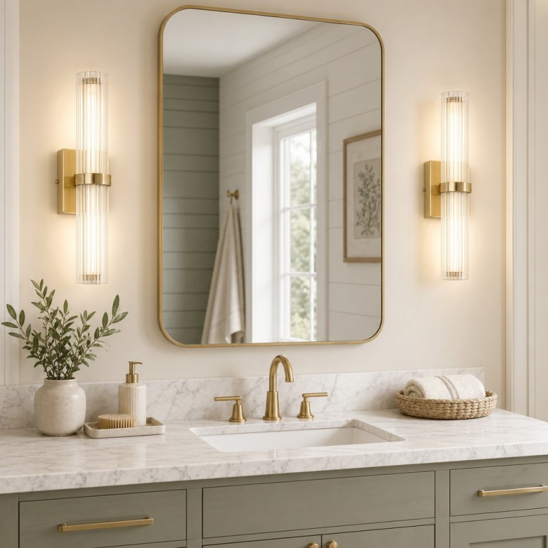 Saelin Modern LED Tube Glass Wall Sconce