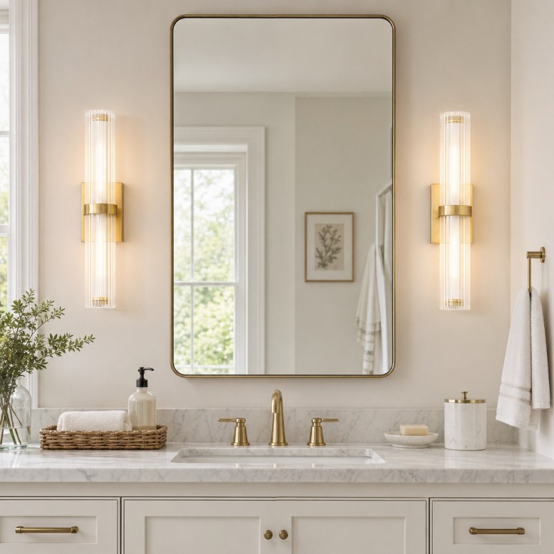 Saelin Modern LED Tube Glass Wall Sconce