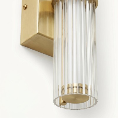 Saelin Farmhouse LED Tube Glass Wall Sconce