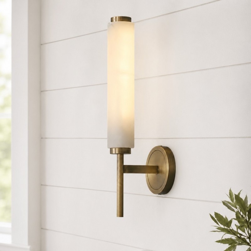 Ozora Candle Alabaster Sconce