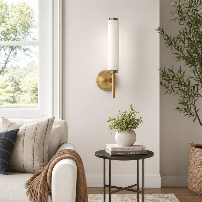Ozora Candle Alabaster Sconce
