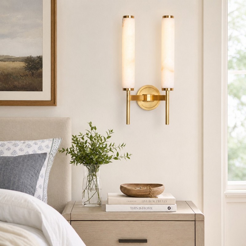 Ozora Candle Alabaster Sconce