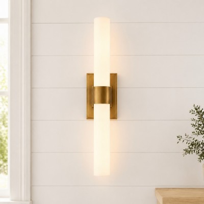 Zinnia Glass Tube Double Wall Mounted Light