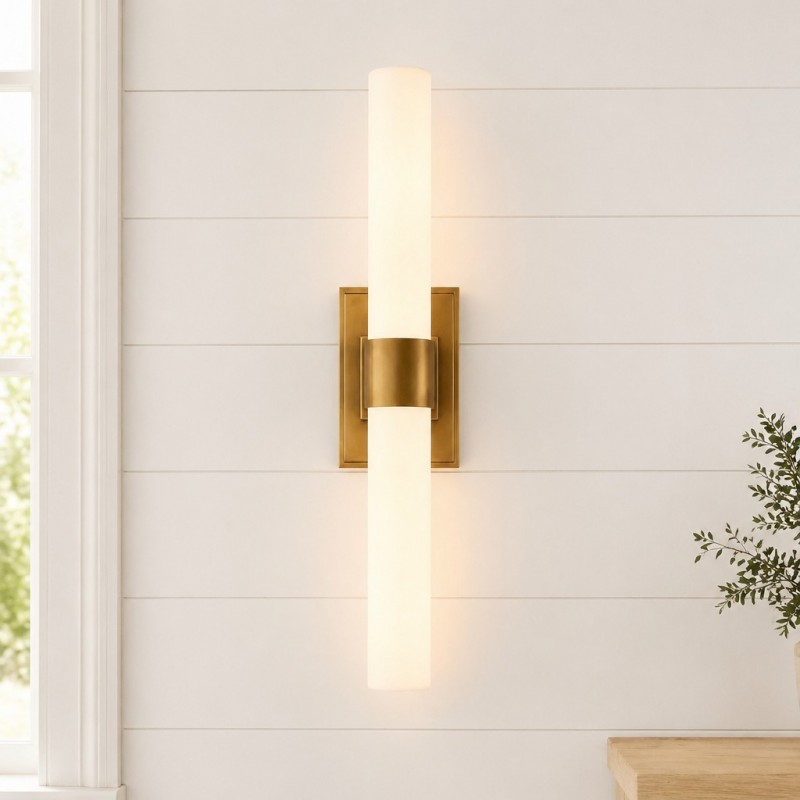 Zinnia Glass Tube Double Wall Mounted Light