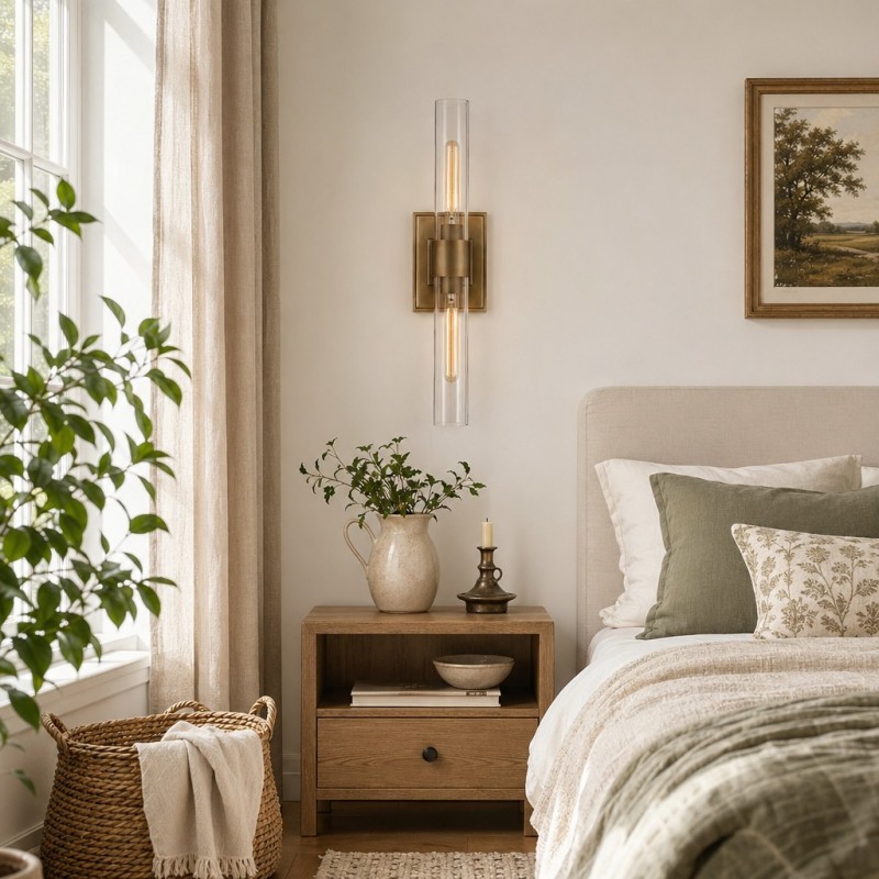 Zinnia Glass Tube Double Wall Mounted Light