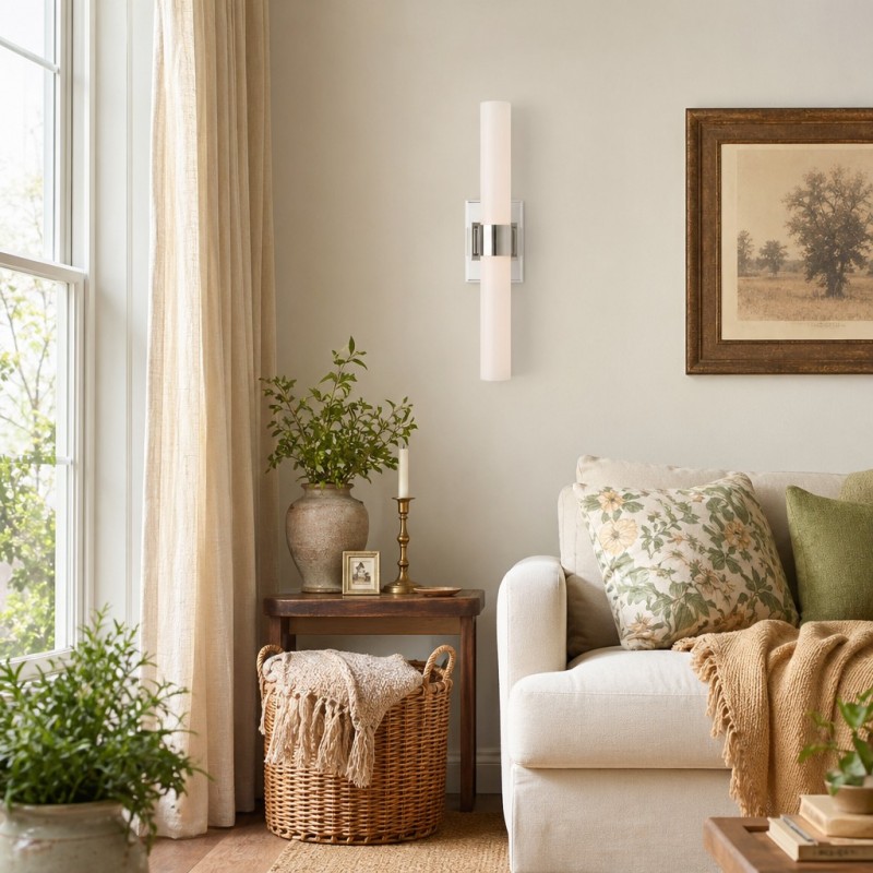 Zinnia Glass Tube Double Wall Mounted Light