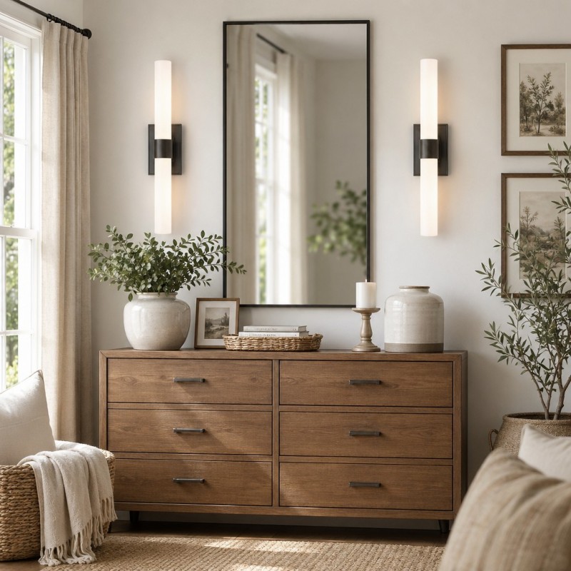 Zinnia Glass Tube Double Wall Mounted Light