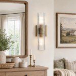 Joanna Modern 2/3 Light Ribbed Fluted Glass Wall Light