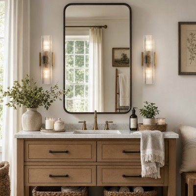 Joanna Modern 2/3 Light Ribbed Fluted Glass Wall Light