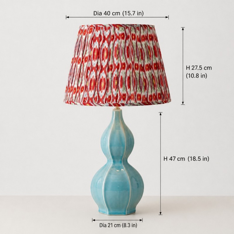 Cresenda Bohemian Fabric Ceramic Gourd Table Lamp