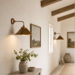 Galilea  Industrial Antique Brass Conical Wall Light