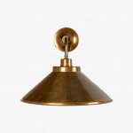 Galilea  Industrial Antique Brass Conical Wall Light