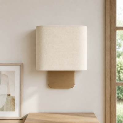 Ondine Modern Linen Fabric Shade Wall Sconce