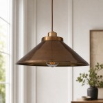 Adley Mid-Century Brass Disc Pendant Light