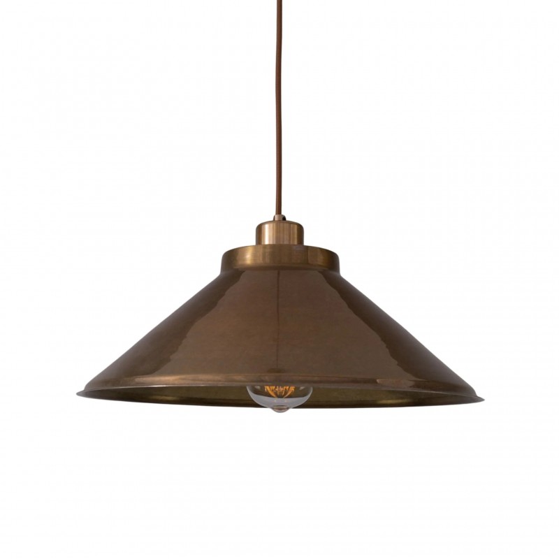 Galilea Retro Antique Brass Cone Shade Pendant Light