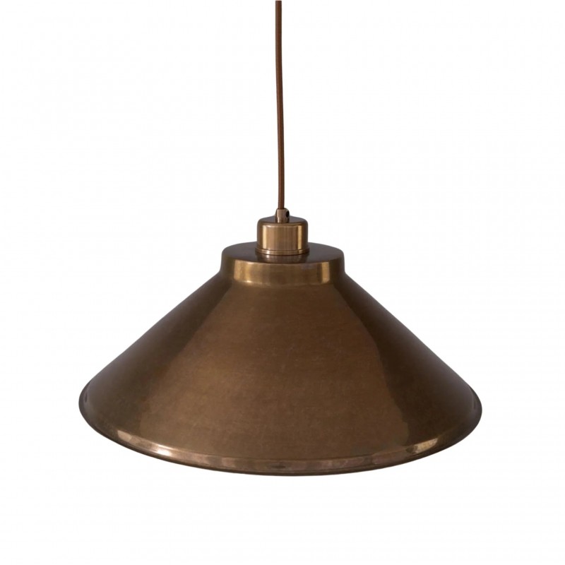 Galilea Retro Antique Brass Cone Shade Pendant Light