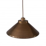 Galilea Retro Antique Brass Cone Shade Pendant Light