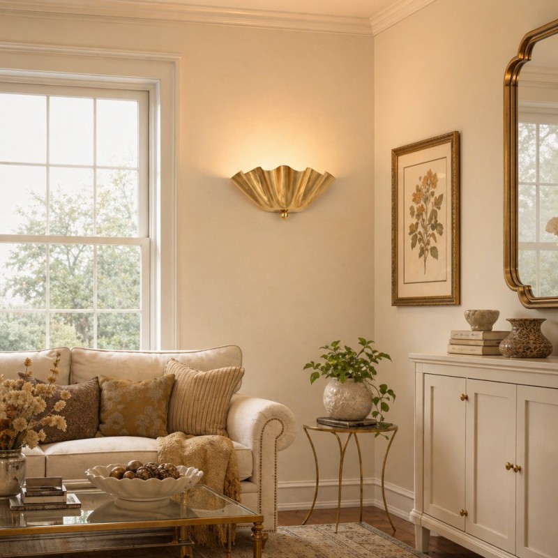 Imara Antique Brass Flower Wall Sconce