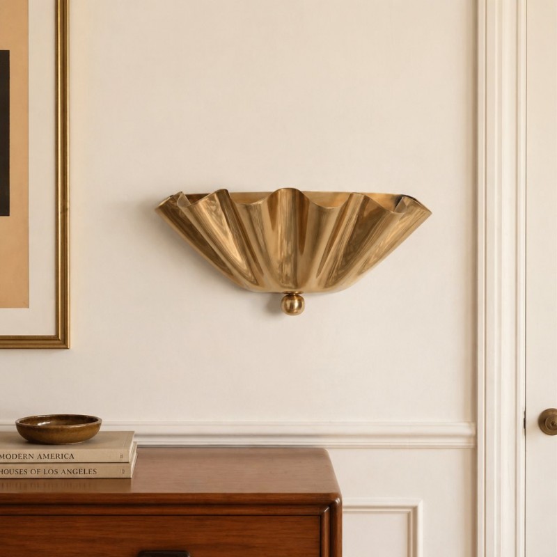 Imara Antique Brass Flower Wall Sconce
