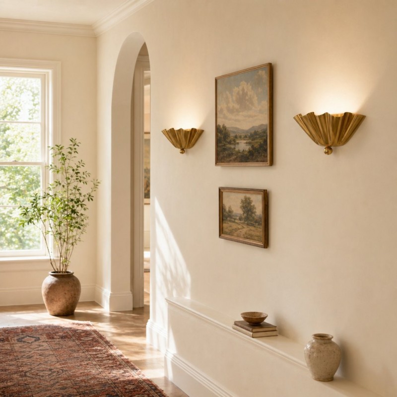 Imara Antique Brass Flower Wall Sconce