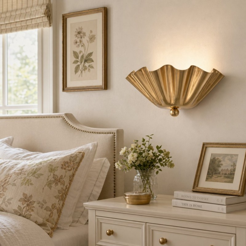 Imara Antique Brass Flower Wall Sconce