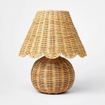 Caelyn Bohemian Natural Rattan Dome Table Lamp