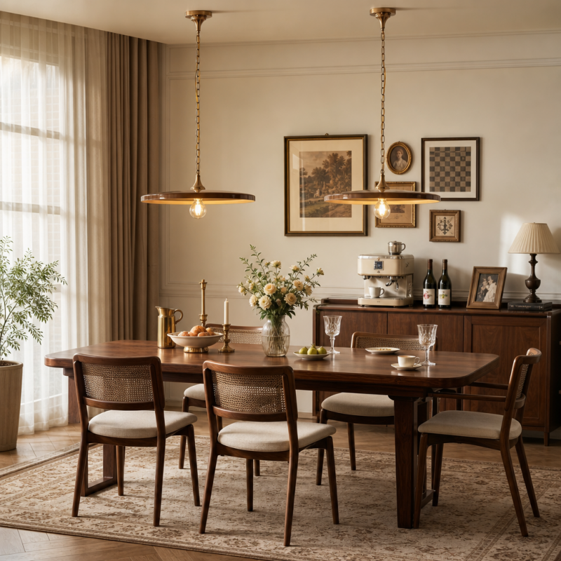 Adley Mid-Century Brass Disc Pendant Light