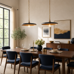 Adley Mid-Century Brass Disc Pendant Light