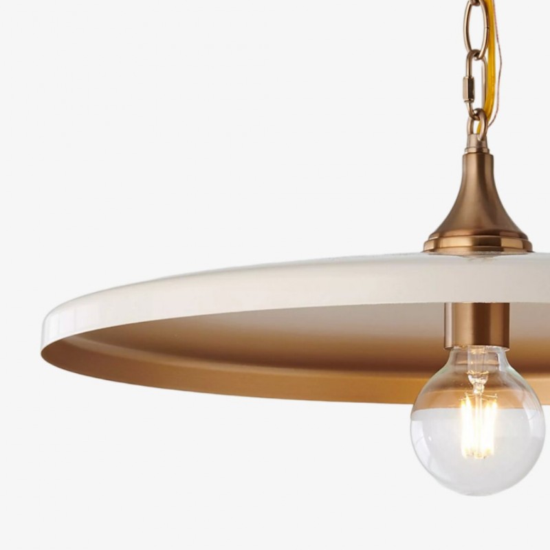 Adley Mid-Century Brass Disc Pendant Light