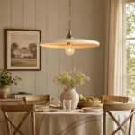 Adley Mid-Century Brass Disc Pendant Light