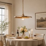 Adley Mid-Century Brass Disc Pendant Light