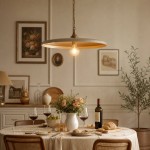 Adley Mid-Century Brass Disc Pendant Light