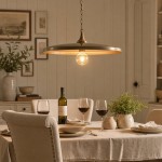 Adley Mid-Century Brass Disc Pendant Light