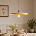 Adley Mid-Century Brass Disc Pendant Light