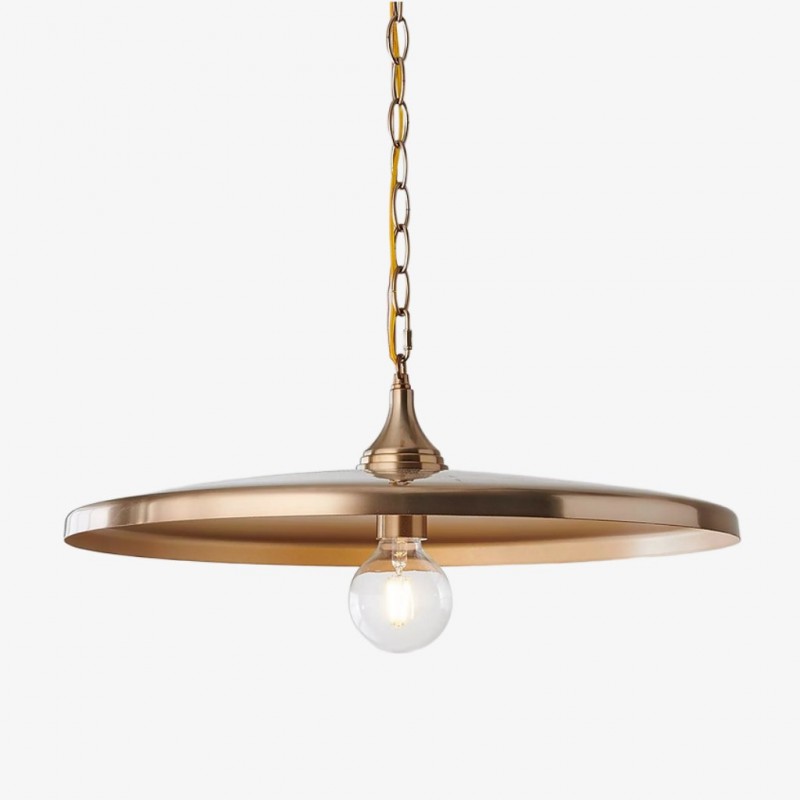 Adley Mid-Century Brass Disc Pendant Light