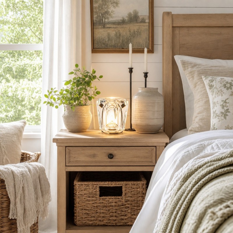Faelith Modern Crystal Glass Faceted Table Lamp