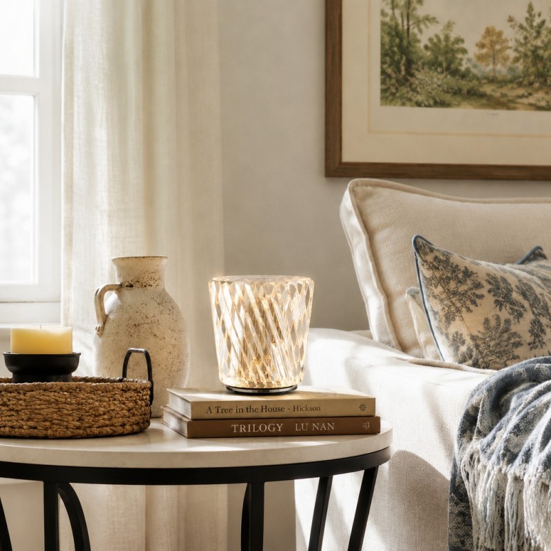 Faelith Modern Crystal Glass Faceted Table Lamp