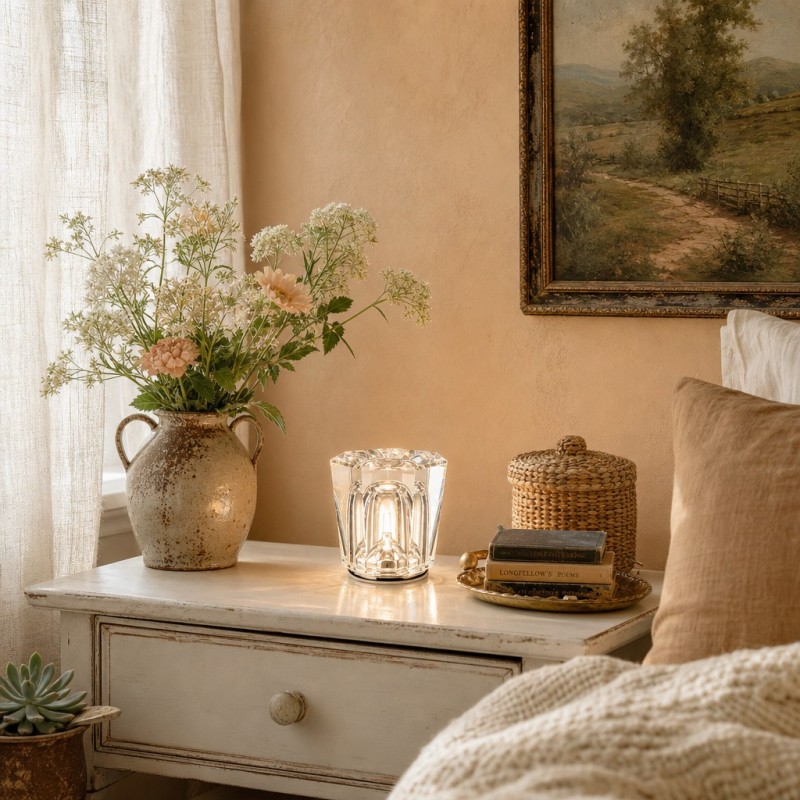 Faelith Modern Crystal Glass Faceted Table Lamp
