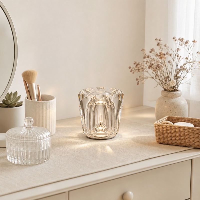 Faelith Modern Crystal Glass Faceted Table Lamp