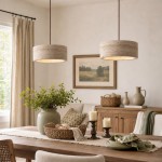 Veloria Scandinavian Travertine Round Pendant Light