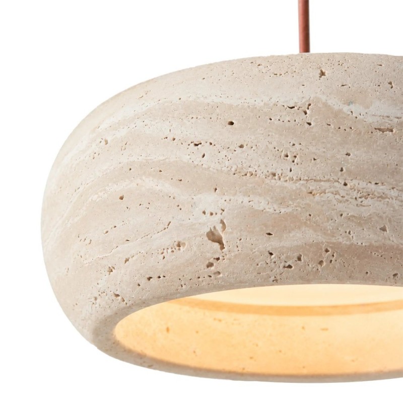 Veloria Scandinavian Travertine Round Pendant Light