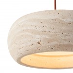 Veloria Scandinavian Travertine Round Pendant Light