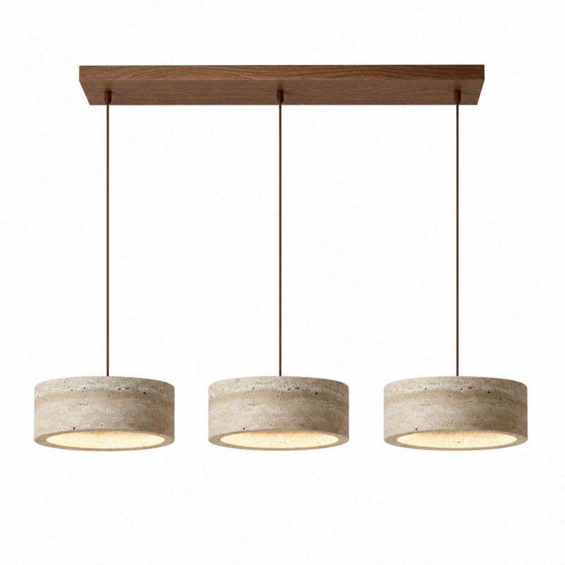 Veloria Scandinavian Travertine Round Pendant Light